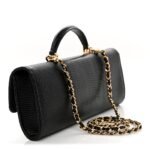 CHANEL Lizard Clutch With Chain Black - Image 2